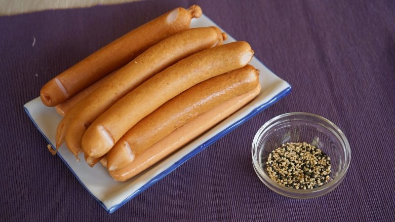 Sausages and sesame seeds for our bread rolls