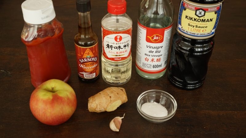 Ingrédients de la sauce tonkatsu