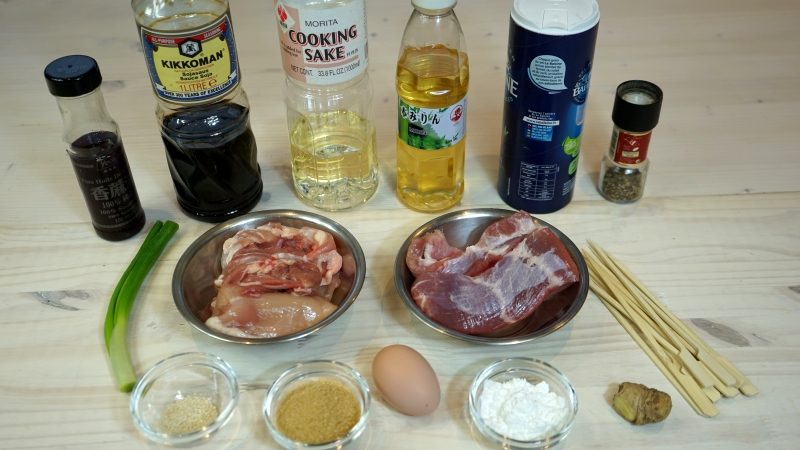 Chicken & Pork Meatballs - Fried Tsukune Ingredients