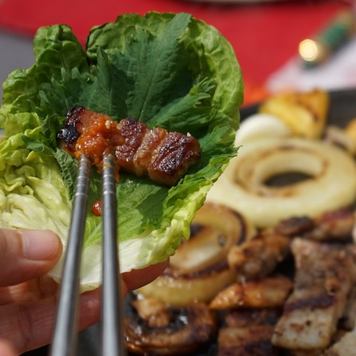 Grillade coréenne de poitrine de porc - Samgyeopsal-gui  삼겹살구이