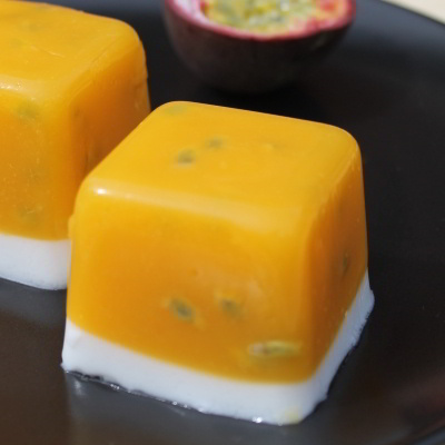 Mangue, Fruits de la Passion et Coco en gelée d'Agar-agar