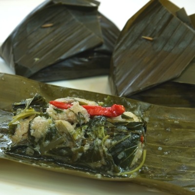 Lao Steamed Chicken in Banana Leaves - MOK KAI LAO