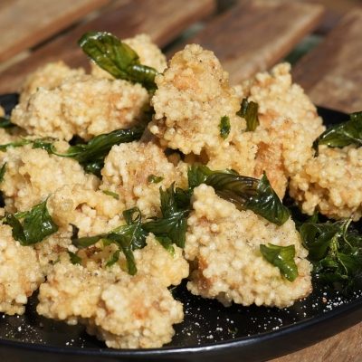 Poulet Popcorn avec Perles de Tapioca