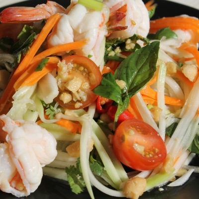 Salade de papaye verte aux crevettes