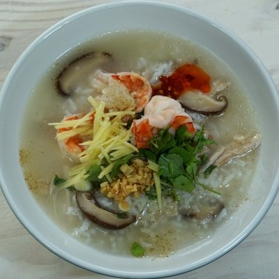 Chicken and Shrimp Rice Porridge / Congee (Zhou)