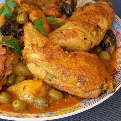 Chicken Tagine with Preserved Lemon, Olives And Dried Fruits