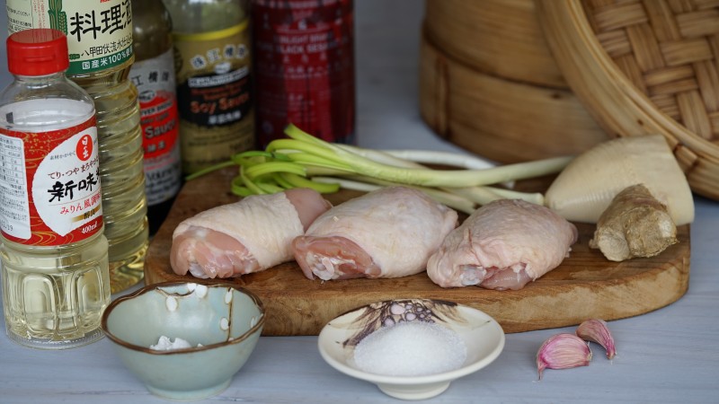 Ingrédients des brioches bao au poulet teriyaki