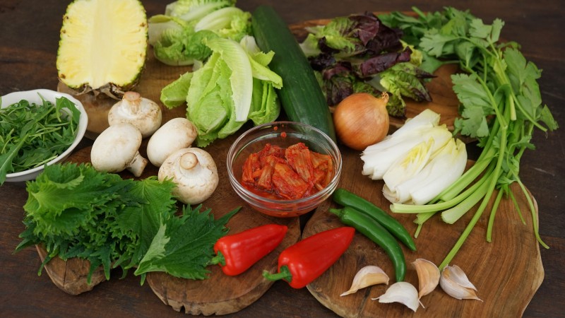 Les légumes pour la grillade coréenne