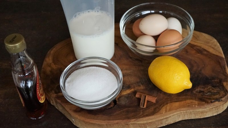 Ingrédients pour la crême des pasteis de nata