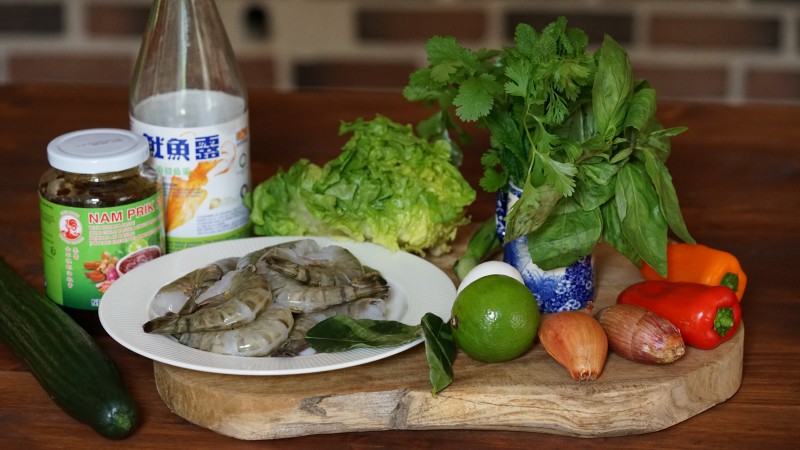 Salade thaïe de crevettes - les ingrédients