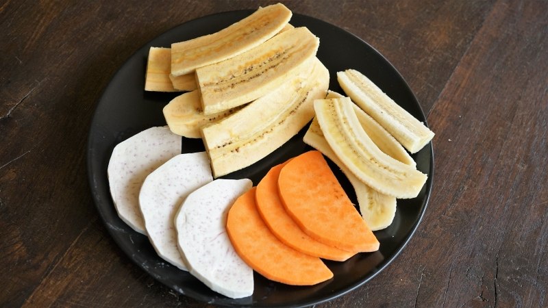 Asian Deep Fried Banana, Sweet Potato and Taro