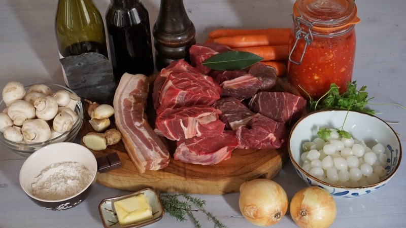 Ingrédients du bœuf bourguignon