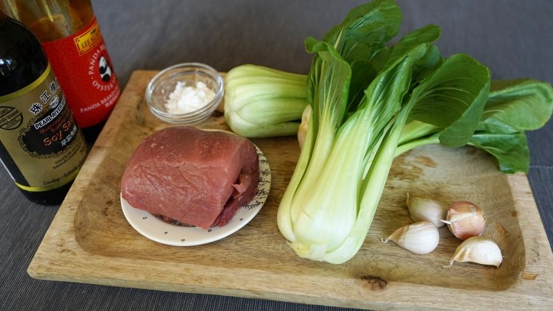 Bœuf et Pak Choi sautés - les ingrédients