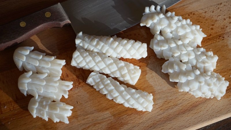 Techniques de découpe des calamars