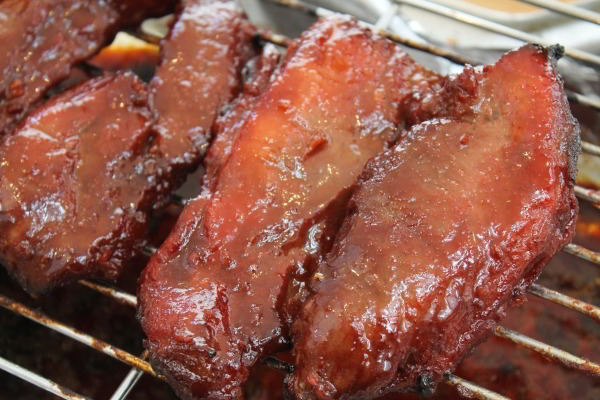 BBQ Pork CHAR SIU on the grill