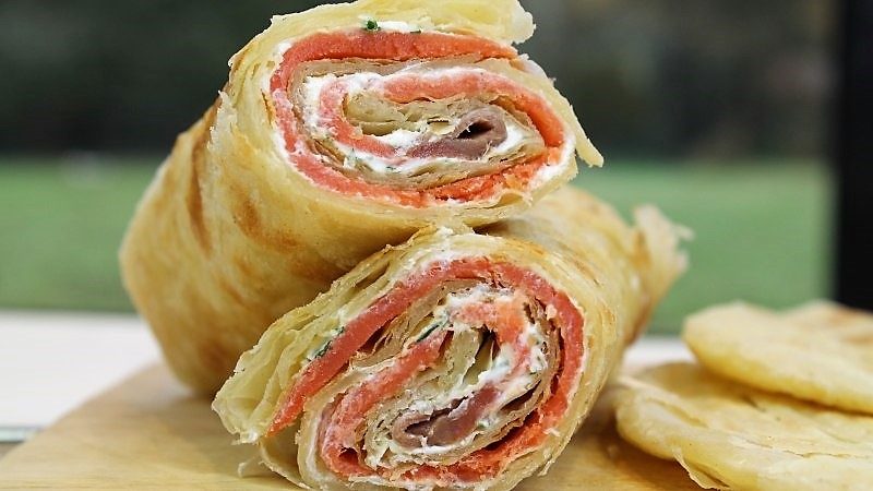 Layered pancakes as wraps