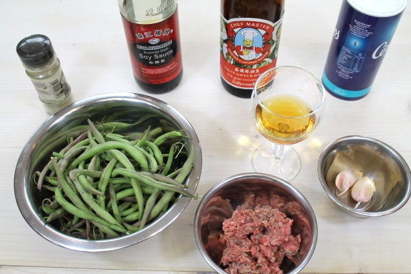 Haricots verts sautés au bœuf et au Cognac - les ingrédients