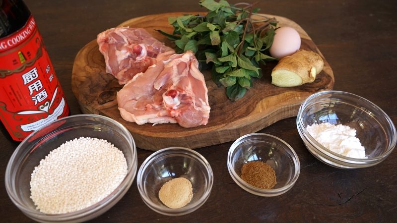 Popcorn Chicken with Tapioca Pearls Ingredients