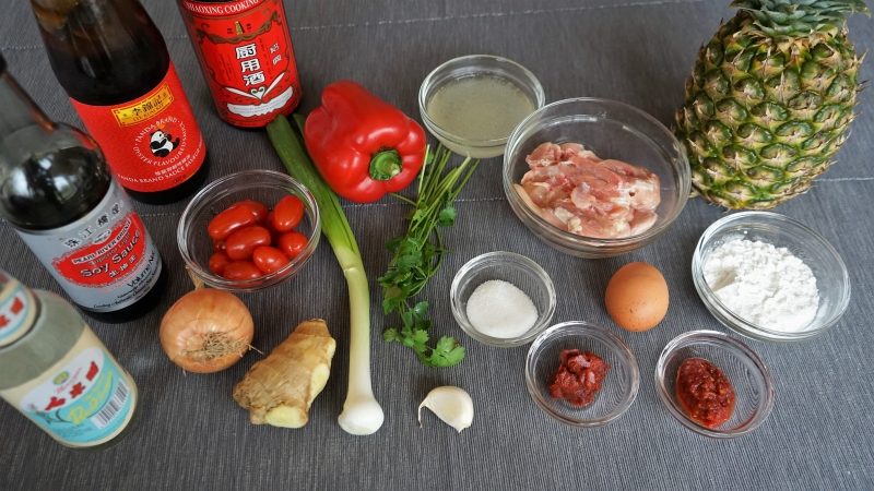 Poulet Sauce Aigre-Douce - les ingrédients