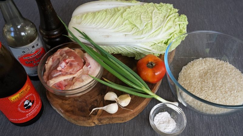 Ingrédients Riz sauté au poulet et au chou chinois