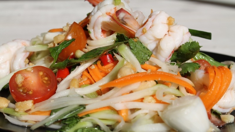 Salade de Papaye Verte aux Crevettes