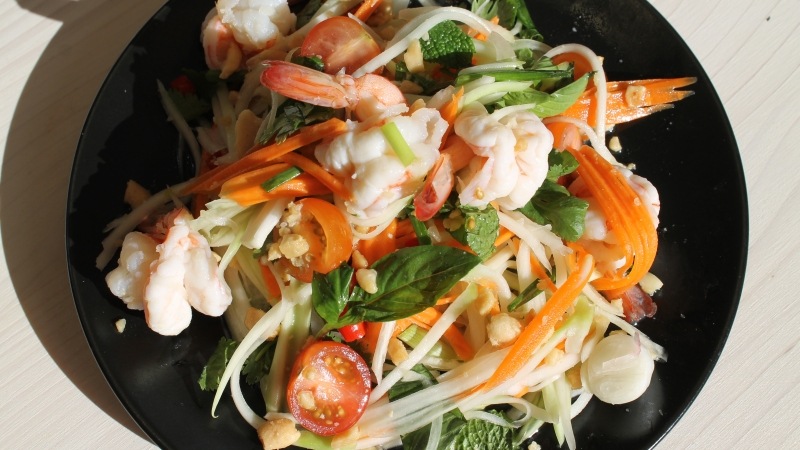 Salade de Papaye Verte aux Crevettes