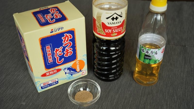 Ingrédients de la sauce pour tempura