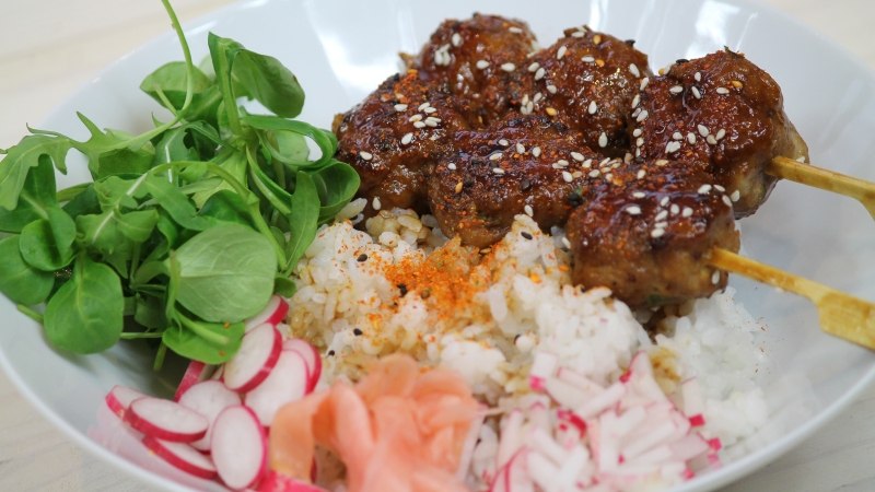 Tsukune {Boulettes de Poulet Sauce Yakitori} - Brian Iz In The Kitchen