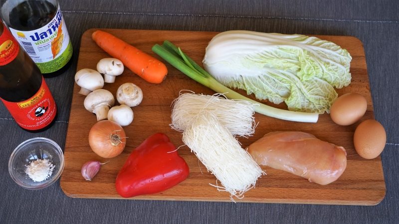 Thai Stir Fry Glass Noodles Ingredients