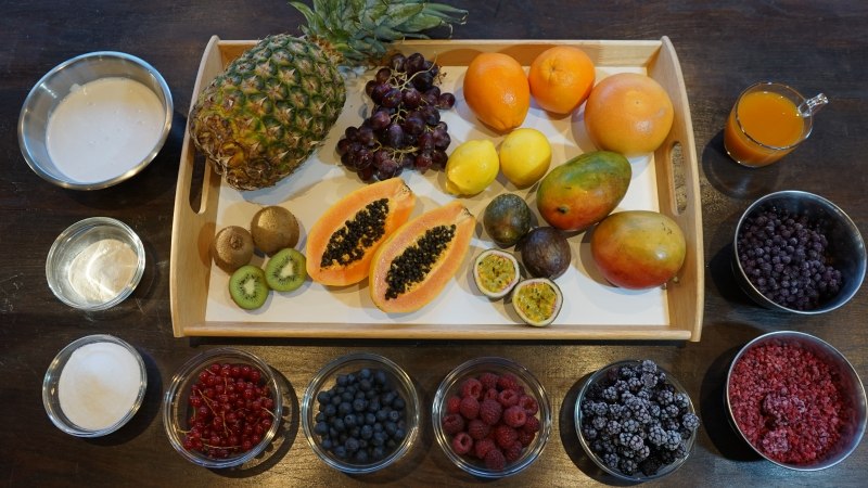 Ingrédients des verrines aux fruits